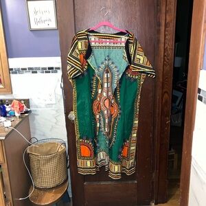 Colorful Dashiki Open front  Dress
